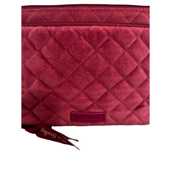 Vera Bradley Compact‎ Organizer Majestic Magenta Quilted Velvet Zipper - Picture 2 of 6